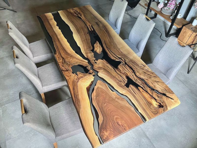 Купити Table wood and epoxy resin Nussbaum-Fluss River-Exklusiv від MAIIMO