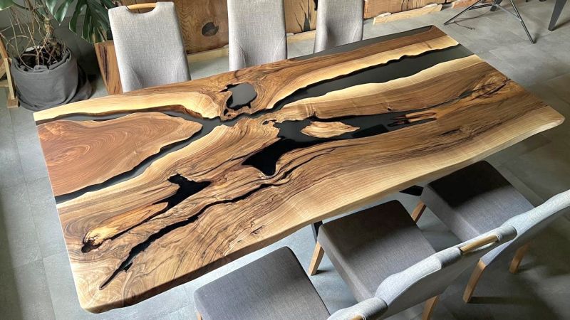 Купити Table wood and epoxy resin Nussbaum-Fluss River-Exklusiv від MAIIMO