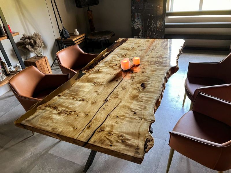 Купити Table wood and epoxy resin Pappel Auge PUR від MAIIMO