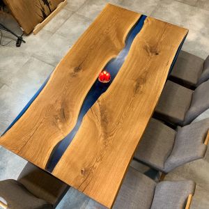 Стіл з дерева та епоксидної смоли Eiche RIVER Epoxy