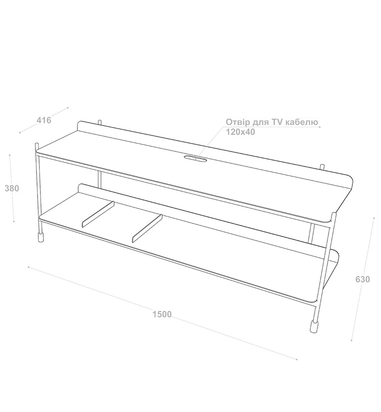 Купити Металевий стелаж Spacious TV Stand для зони ТВ від MAIIMO