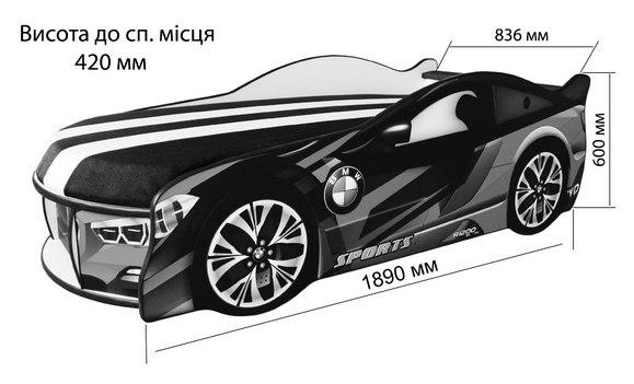 Купити Ліжко-машинка "SPACE BMW" від MAIIMO