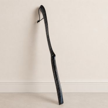 Wooden shoehorn with hanging cord