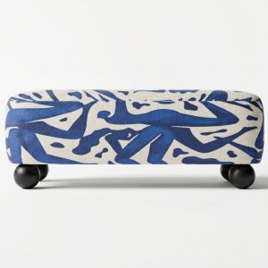 Ritmo Motif Pouf Bench with Prints
