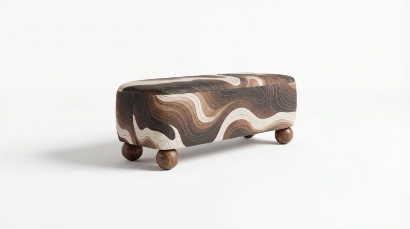 Купити Ritmo Motif Pouf Bench with Prints від MAIIMO