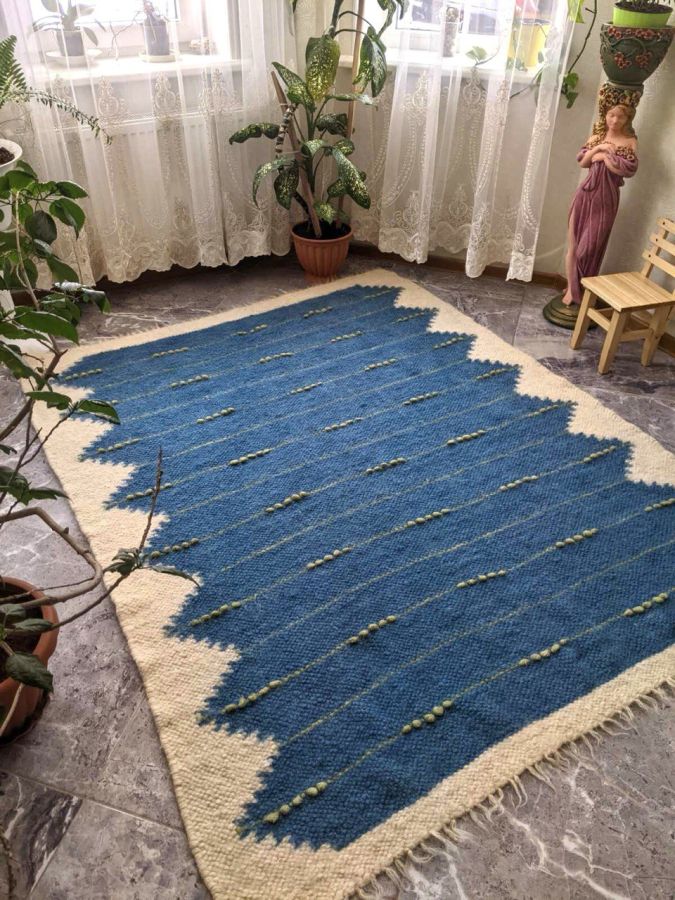 Купити Ліжник (килим) Смужки і трикутники букле від MAIIMO