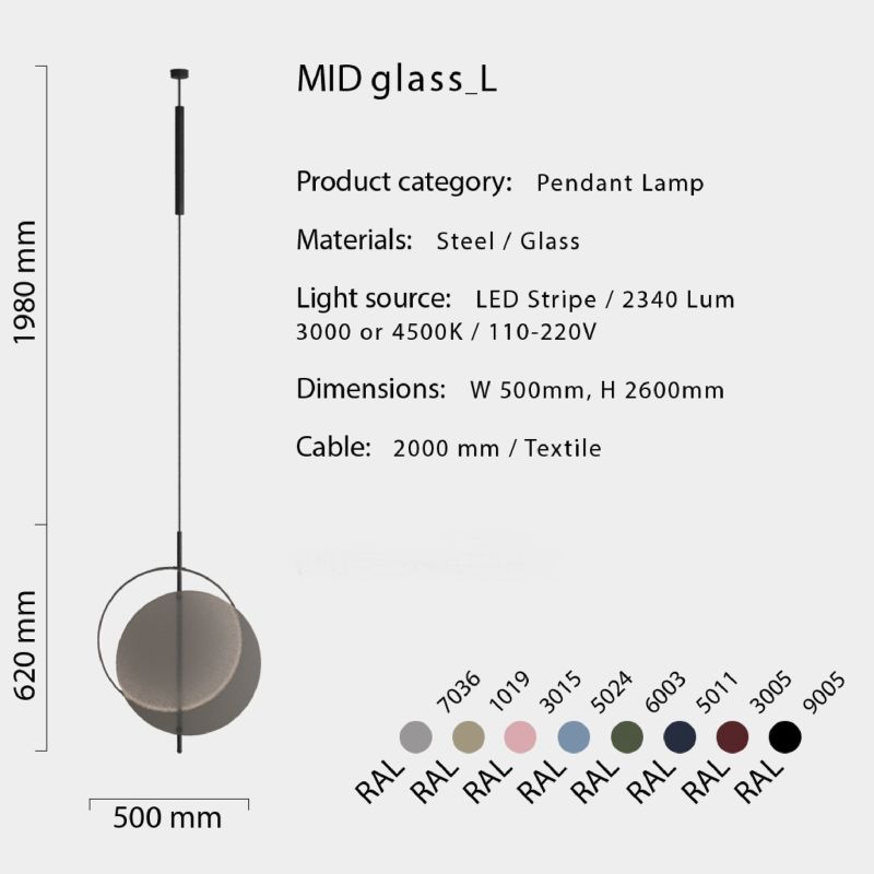 Купити Підвісний світильник MID glass L від MAIIMO