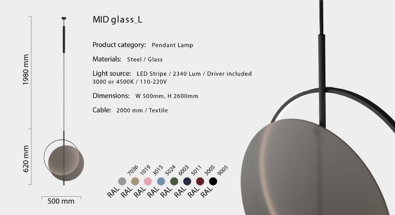 Купити Підвісний світильник MID glass L від MAIIMO