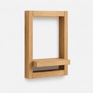 Portal oak wall frame shelf
