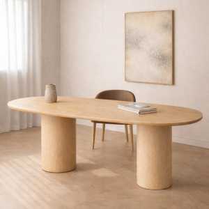 Living room table PLAVO OVAL natural birch plywood