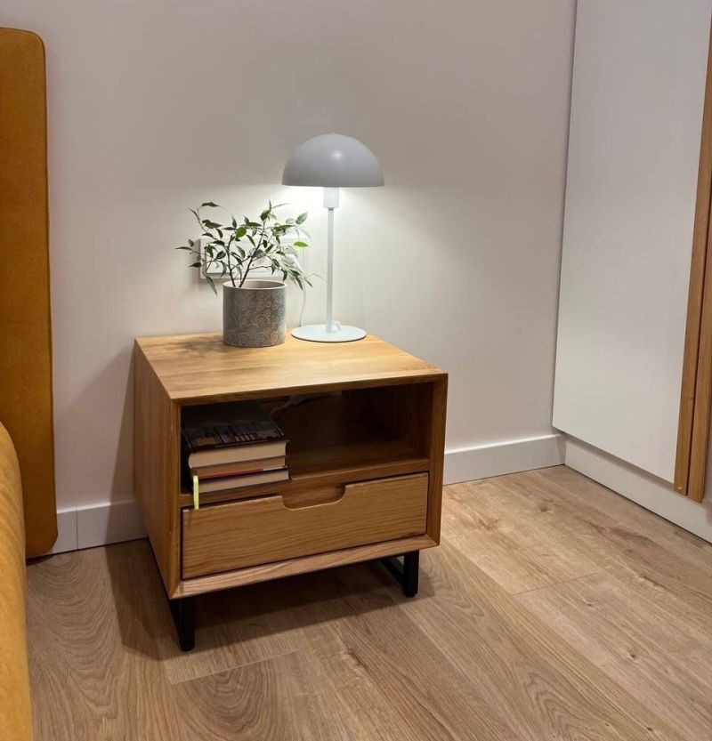 Купити Line Ash, Oak and Metal Bedside Table від MAIIMO
