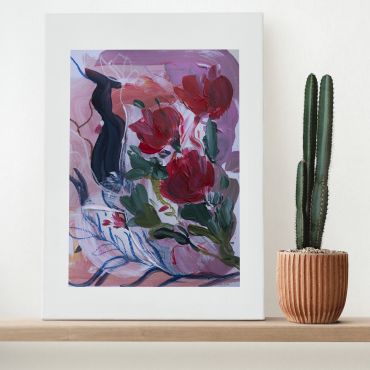 Картина Red Roses on Pink 30*21 см