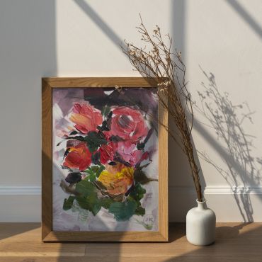 Картина Roses in the Garden Painting 30*21 см