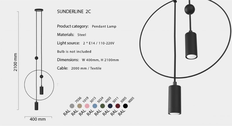Купити Підвісний світильник Sunderline 2C від MAIIMO