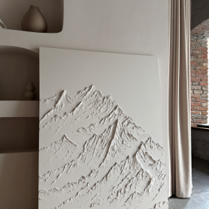 Textured painting of the Mountain panel beige
