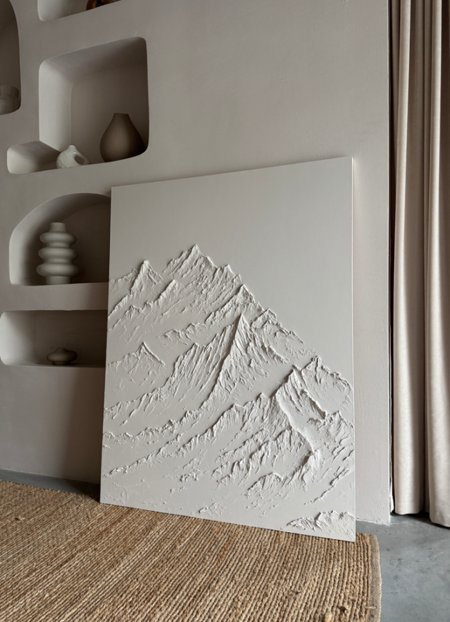 Купити Textured painting of the Mountain panel beige від MAIIMO