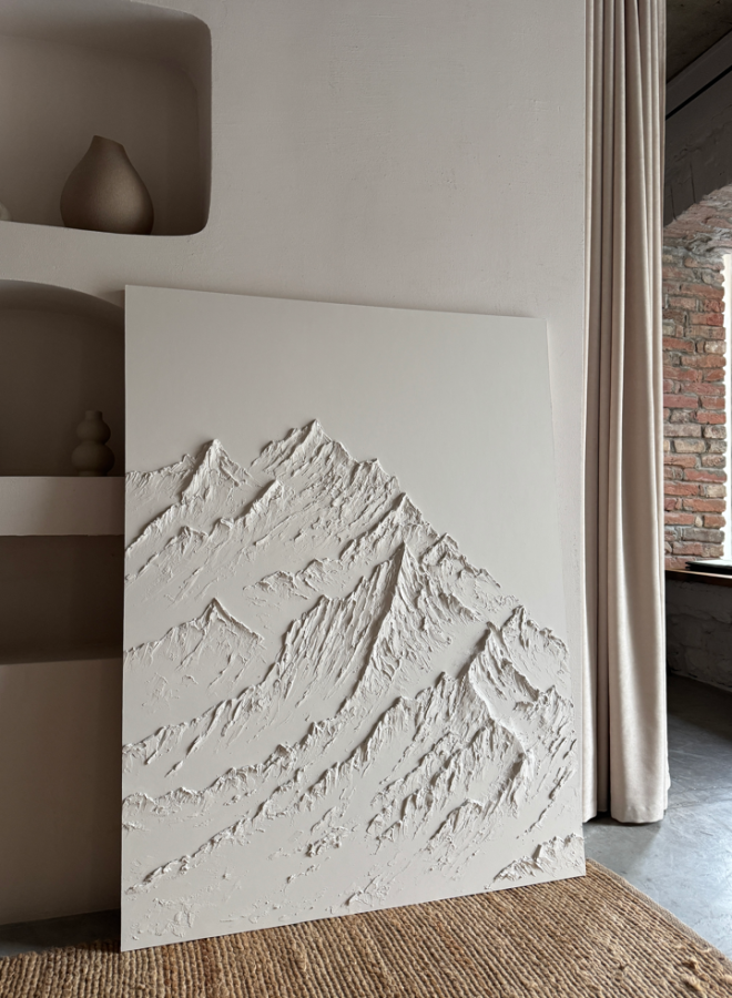 Купити Textured painting of the Mountain panel beige від MAIIMO