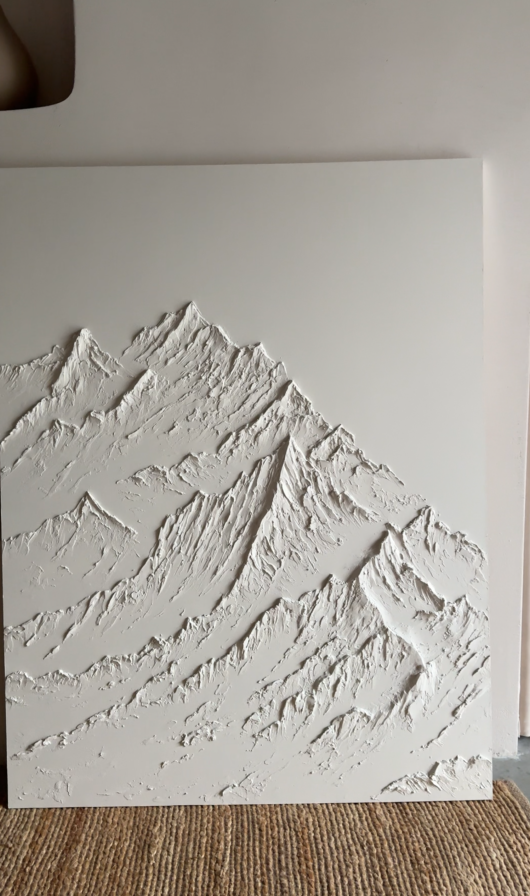 Купити Textured painting of the Mountain panel beige від MAIIMO